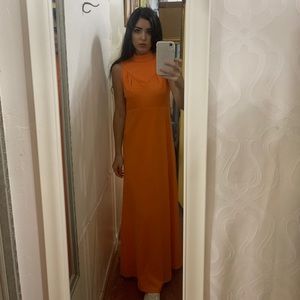 Vintage ‘60s Orange Maxi Dress Size S